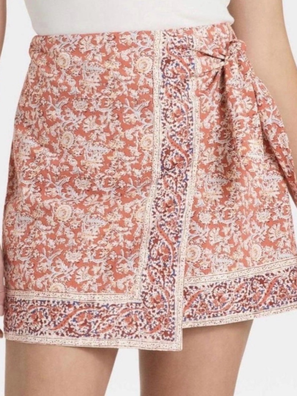 Universal Thread Coral Printed Mini Skirt